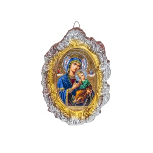 Icoana mica cu flori de perete Zilan, 26x18cm, lucrata manual, EXT6185 - Img 1