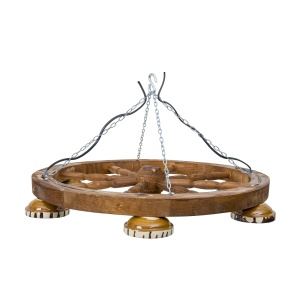 Lustra din lemn cu 6 castroane, diametru 60 cm, soclu E27 EXT10217 - Img 3