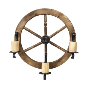 Lustra din lemn, diametru 49 cm, soclu E14, 49 cm EXT10156 - Img 1