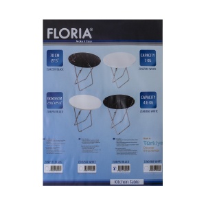 Masa plianta rotunda Zilan, 70x70 cm, inaltime 70 cm, blat MDF, picioare metal vopsite, ZLN6937 - Img 2