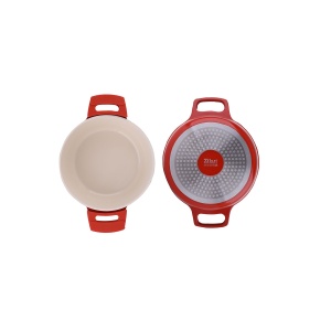 Oala cu capac Zilan, ceramica, diametru 28cm, capacitate 5l, rosu, 34x30x15 cm, 5kg, ZLN0903 - Img 3