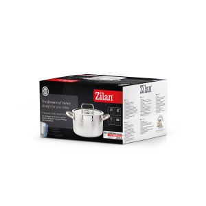 Oala inox Zilan, 4.5L, 24cm, Tryply, capac sticla, otel inoxidabil, compatibila inductie, ZLN1320 - Img 2