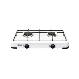 Pachet aragaz 2 ochiuri, 51×28 cm plus (ceas pentru butelie, 2 m furtun pentru gaz, 3 coliere pentru furtun, aprinzator) alb / ZLN 7129_1 - Img 3