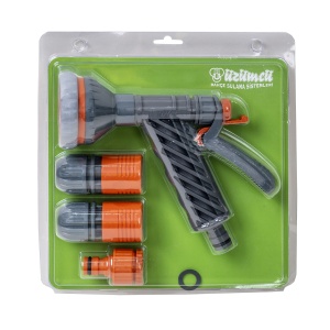 Pistol udare Zilan, 6 functii, material plastic, gri/portocaliu, lungime 20 cm, latime 15 cm, inaltime 10 cm, ZTS5542 - Img 2