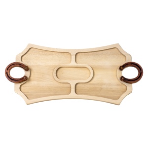 Platou de lemn Zilan, cu maner potcoava, 56x25.5 cm, bej, EXT7215