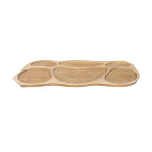 Platou lemn Zilan compartimentat 68x34x2.5 cm, ideal pentru friptura, aperitive, branzeturi, EXT6081 - Img 2