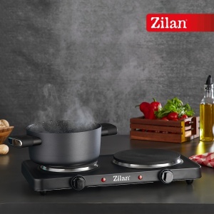 Plita electrica Zilan, 2 arzatoare, termostat reglabil, 2500W, 44x25x7 cm, negru, ZLN2844 - Img 7