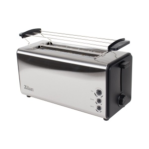 Prajitor de paine Zilan, inox, 4 felii, 1300W, 2 fante, functie dezghetare, tava firimituri detasabila, 5 niveluri prajire, 220-240V, ZLN2720 - Img 2