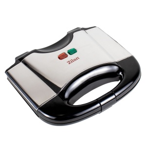 Sandwich-maker Zilan, 750W, interior teflonat antiaderent, 2 sandwich-uri, lungime cablu 1m, negru/argintiu, ZLN8143 - Img 1