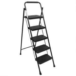 Scara metalica Z-TOOLS, 5 trepte late, pliabila, inaltime 148cm, lungime treapta 36cm, latime treapta 21cm, greutate maxima 150kg, ZTS8089