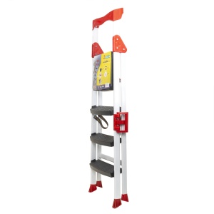 Scara metalica Zilan 3 trepte plus platforma, alb, 58cm lungime, 81cm latime, 138cm inaltime, suport 150kg, antiderapanta, ZLN0683 - Img 2