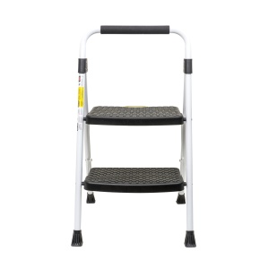 Scara metalica Zilan cu 2 trepte, pliabila, alba, lungime 45cm, latime 48cm, inaltime 82cm, greutate maxima suportata 150kg, ZTS8090 - Img 2