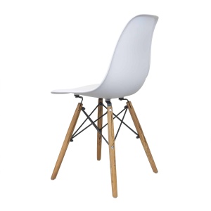 Scaun Zilan bucatarie/living, alb, material polipropilena/lemn/otel, inaltime 79cm, latime 42cm, greutate maxima 120kg, ZTS8186 - Img 3
