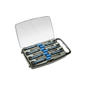 Set 7 surubelnite de precizie HOGERT, otel s2, durabil, vârf magnetic, maner anti-alunecare, lungime 13.5cm, HT1S270