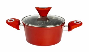 Set oale Zilan 9 piese, aluminiu, interior granit, 18x20x24x26x28 cm, 13 cm inaltime, ZLN3260 - Img 6