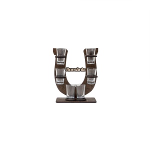 Suport forma potcoava Zilan plus 6 pahare 50ml, 18x24x10 cm, 1kg, EXT9942