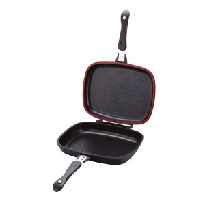 Tigaie dubla Zilan antiaderenta, granit, 30x22x4.5 cm, usor de curatat, alimentare electrica/gaz, ZLN7019 - Img 3