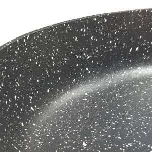 Tigaie Zilan, 24 cm, 2.4 L, rotunda, fara capac, marmura ecologica, negru, ZLN0928 - Img 2