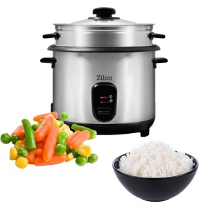 Aparat de gatit 2 in 1 Zilan, orez si aburi, Putere 500W, Capacitate 1.5L, Dimensiuni 21.2x21.2x30 cm, ZLN9570 - Img 3