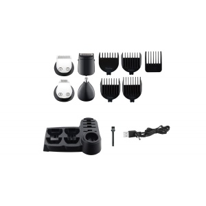 Aparat de tuns 10 in 1 Zilan, capete detasabile, afisaj LED, utilizare cu sau fara cablu, accesorii 3mm + 6mm + 9mm + 12mm, lungime 20cm, latime 5cm, inaltime 4cm, ZLN5919 - Img 4