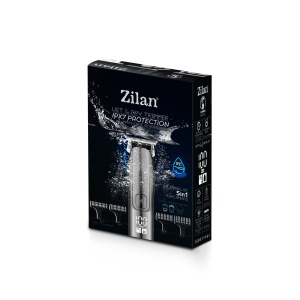 Aparat de tuns electric Zilan 5 in 1, reincarcabil, IPX7, LED, 1/3/5/7mm, incarcare rapida, USB, 18x13x6 cm, 2kg, ZLN8641 - Img 5