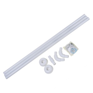 Bara perdea Zilan, tip U, aluminiu, montare insurubare, lucios, alb, 1 x 200x80x80 cm, ZLN1817