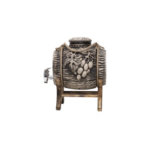 Butoi de vin Zilan, ceramic, 3L, robinet, suport lemn, 29x27x19 cm, EXT10237 - Img 2