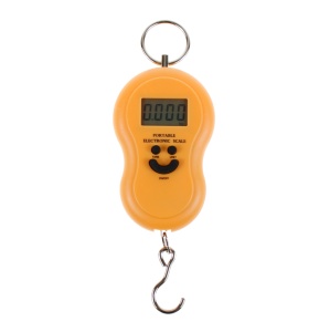 Cantar electronic de mana Zilan, 50Kg, LCD iluminat, plastic-metal, galben/negru, 10g precizie, ZLN9004