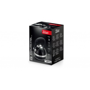 Ceainic inox Zilan cu fluier, capacitate 3L, negru, usor de curatat, ergonomic, pentru toate sursele de caldura, ZLN1283 - Img 2