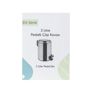 Cos menajer Zilan cu capacitate 3 litri, inox, cilindru, 25.5x16x16 cm, pedala, ZLN4551 - Img 2