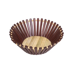 Cos pentru fructe din bambus Zilan, diametru 25cm, util si decorativ, DSY1130 - Img 1