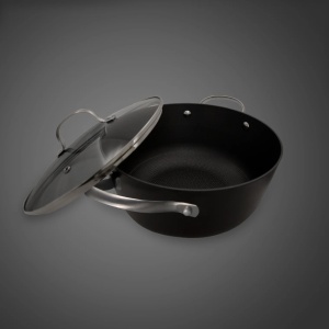Cratita din fonta OTI, tip fagure, 24 cm, 3.5 L, capac sticla termorezistenta, otel inox, OTI0015 - Img 3