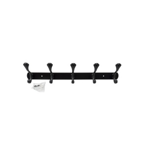 Cuier metalic Z-TOOLS cu 5 agatatori, lungime 44.5cm, latime 10cm, negru, 45x11x5 cm, ZTS8148 - Img 2