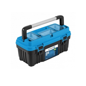 Cutie de scule Z-TOOLS 18", 46x24x23 cm, capacitate 15kg, 2 cleme, 3 organizatoare, tavă detasabilă, greutate 2kg, HT7G061 - Img 1