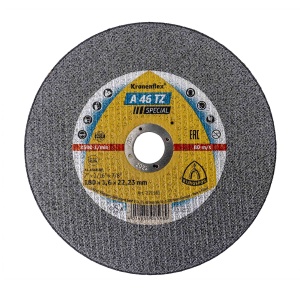 Disc debitare Klingspor A 46 TZ Special, 180x1.6x22.23mm, aplicabil pe otel si inox, fara fier, sulf si clor, D130312