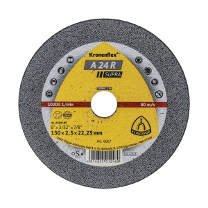 Disc debitare Klingspor A24R Supra, 150x2.5x22.23mm, metal, unghiular, cod EXT6667