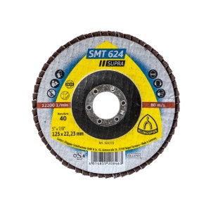 Disc lamelar frontal Klingspor, P40, 125x22.23 mm, otel, uscat, EXT322772