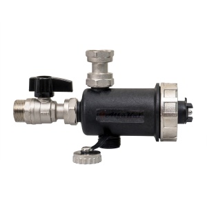 Filtru anti-magnetita Zilan, 3/4", miez magnetic 11000 Gauss, compatibil cu sisteme de incalzire, HVAC, solar, dimensiuni compacte, PA66 GF30, robinet alama, articol EXT10752 - Img 3
