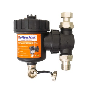 Filtru magnetic Zilan pentru sistem de incalzire, 1 miez magnetic, 11000 Gauss, 150mm/162mm, conectare 1”/DN25, cod EXT10751