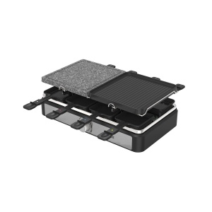 Gratar electric Zilan, 2 in 1, non stick, 1400W, dimensiuni 21x23 cm, 21x46 cm, termostat reglabil, inox, ZLN8863 - Img 3
