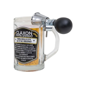 Halba cu claxon Zilan, cadou perfect pentru iubitori de bere, inaltime 15 cm, diametru 10 cm, EXT10781