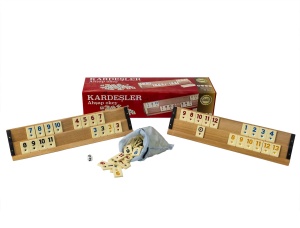 Joc de societate Z-tools, Rummy din lemn masiv lacuit, 30x10 cm, 4 jucatori, 106 piese, 744 - Img 2
