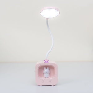 Lampa de birou Zilan, 3 tipuri de lumina, model televizor, roz, inaltime 33cm, lungime 10cm, latime 5cm, ZTS8233 - Img 6