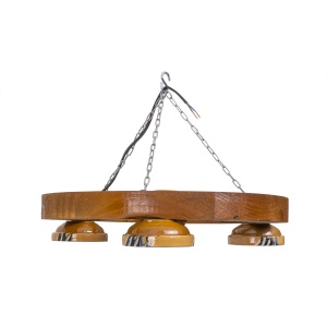 Lustra din lemn cu 3 castroane, diametru 40 cm, soclu E27 EXT10760 - Img 2