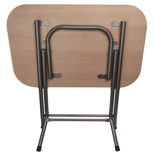 Masa plianta Zilan, MDF 50x80 cm, inaltime 75 cm, picioare metalice, 1 persoana, fag, ZLN2517 - Img 2