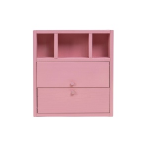 Mobila dormitor din lemn pentru papusi Zilan, roz, dulap 27x24x7 cm, pat 34x10x6 cm, masa 12x7x5 cm, fotoliu 6x7x6 cm, EXT10780 - Img 2