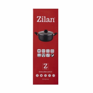 Oala Zilan cu capac sticla, aluminiu, interior granit, 3L, 24cm, ZLN1983 - Img 6