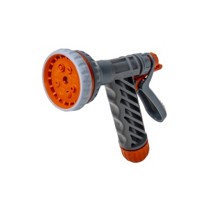 Pistol de udat Zilan cu 6 functii, reglabil 1/2', plastic, gri portocaliu, ZTS5541 - Img 1