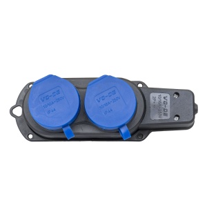 Prelungitor exterior Zilan cauciucat cu 2 locasuri, 16A, IP44, 19.5x6.5x7 cm, ZTS8418 - Img 2