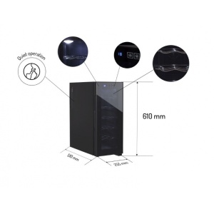 Racitor vinuri Zilan, capacitate 33L, energie A, silentios, reglare temperatura 12-18°C, dimensiuni 255x510x610 mm, ZLN4681 - Img 8